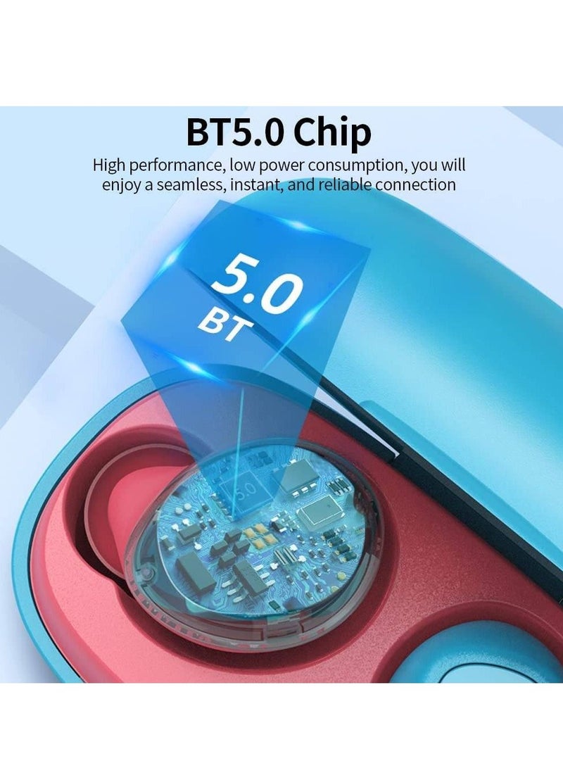 Portable Wireless BT Headphones BT5.0 Mini In-ear Sports Earbuds Stable Connection Low Latency Black
