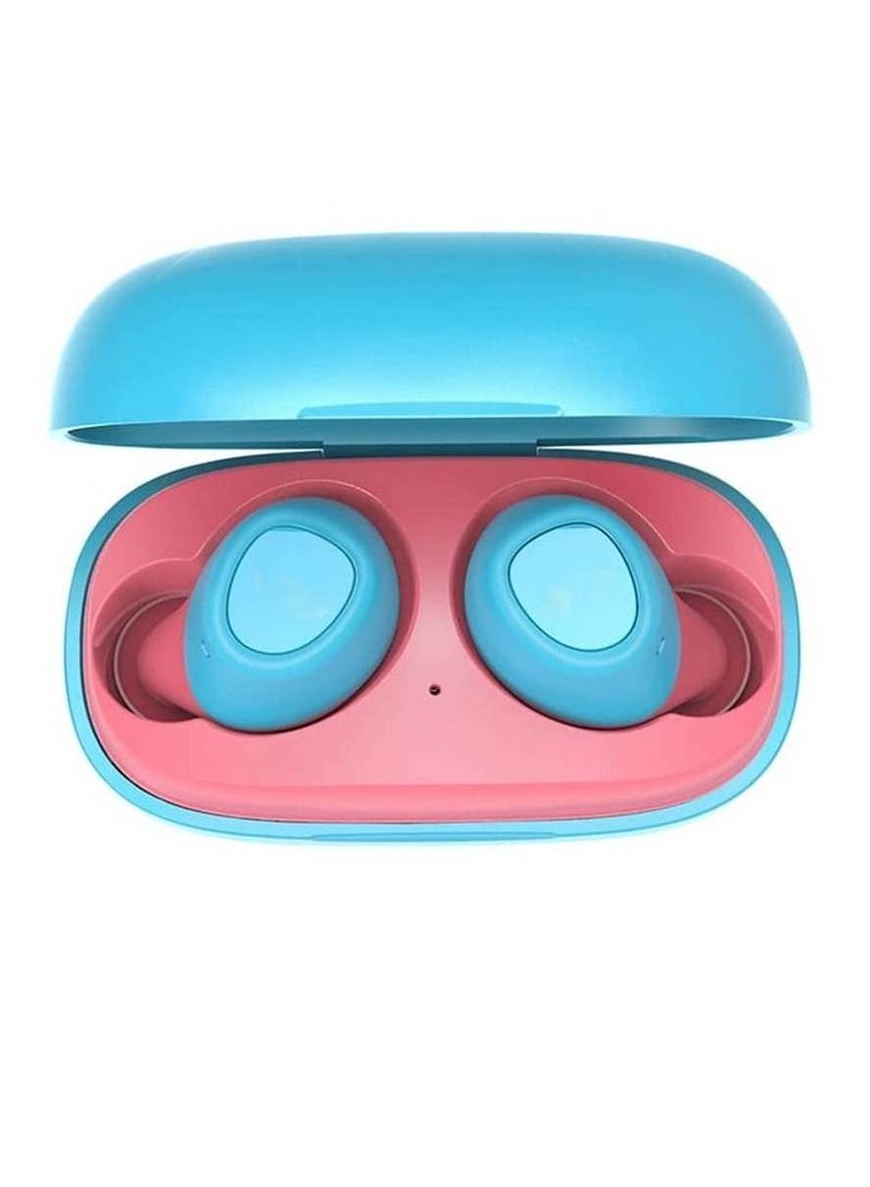 Portable Wireless/Bluetooth In-Ear Mini Sports Earbuds with Mic Blue