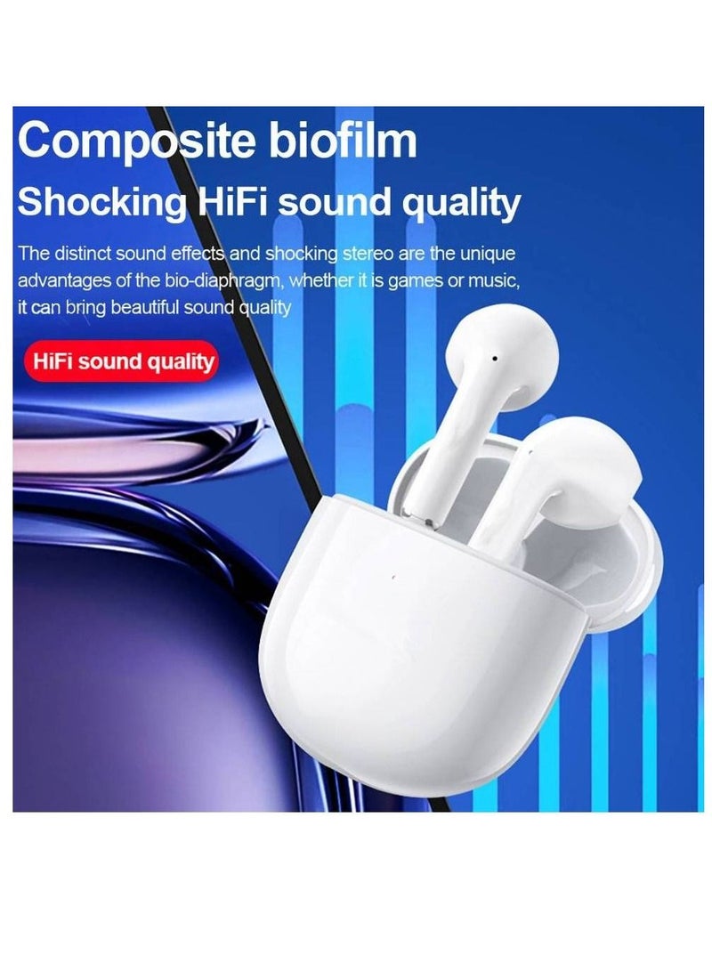 True Wireless Headphone  Sport Music Earbuds BT5.1 Chip Smart Touch Control Long Endurance Time White