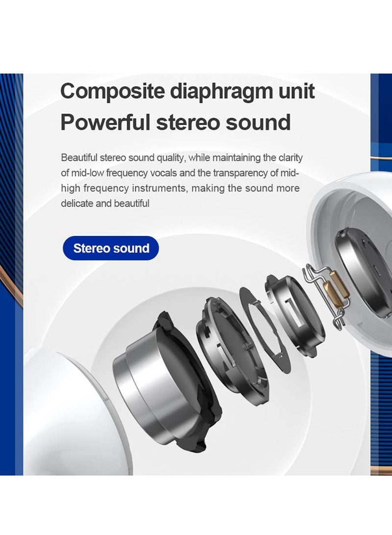 True Wireless Headphone  Sport Music Earbuds BT5.1 Chip Smart Touch Control Long Endurance Time White