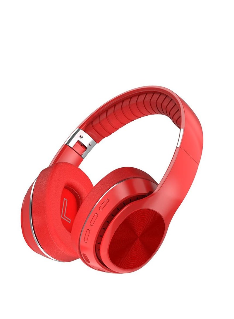 200mah Bluetooth Wireless Headphones for Teens Adults Red