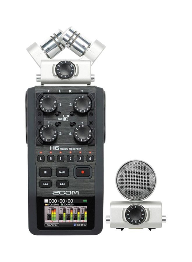 Handy Recorder With Interchangeable Microphone System H6 Black
