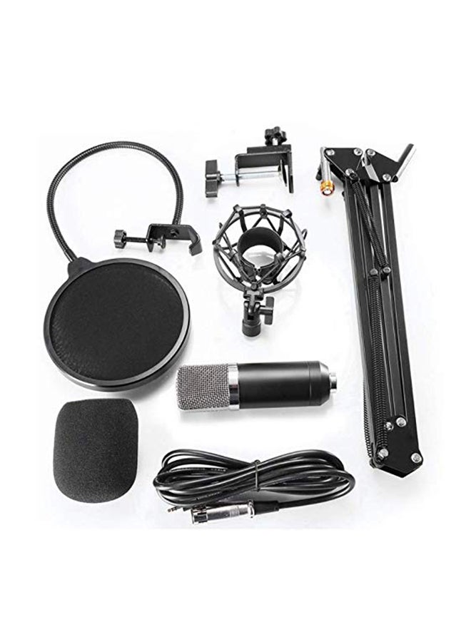 Condenser Microphone With Suspension Scissor Arm Stand And Shock Mount Clamp Kit 1834700252 Black