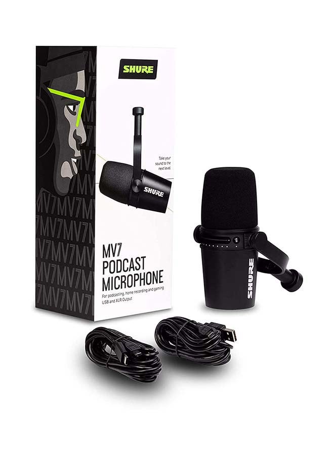 USB Podcast Microphone For Podcasting MV7-K Black