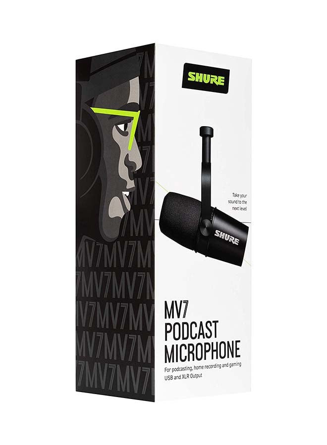 USB Podcast Microphone For Podcasting MV7-K Black