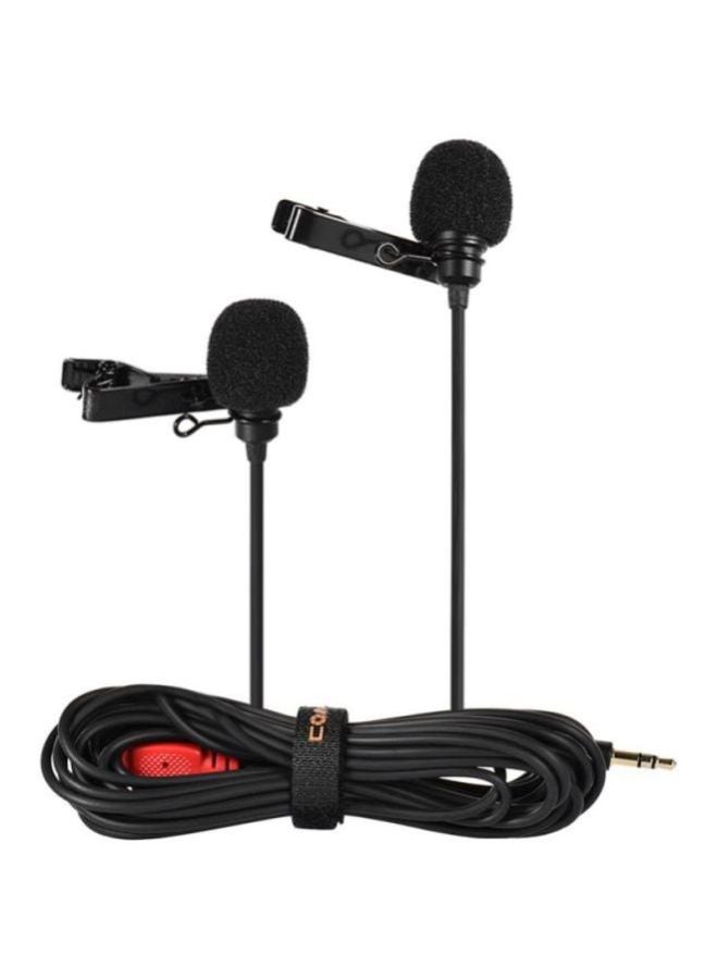 CVM-D02 Dual-Head Lavalier Lapel Microphone D4803-3R1 Black