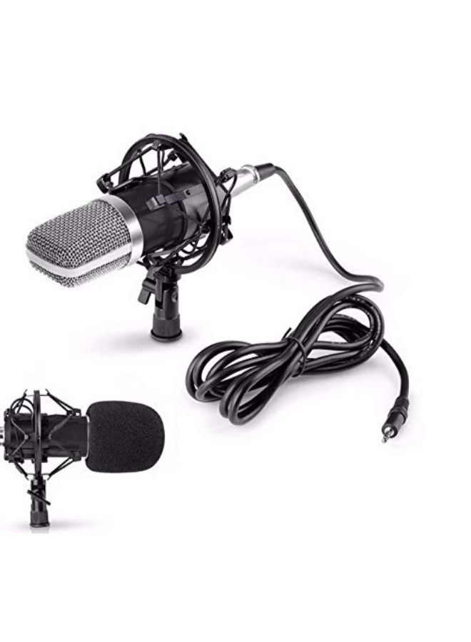 3.5mm Wired Condenser Microphone With Metal Shock Mount 4458000182 White/Black