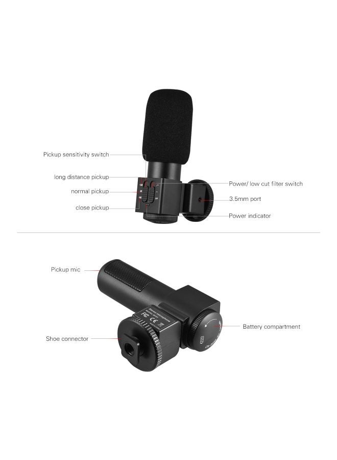 M101 Condenser Microphone For Camera LU-D4828 Black