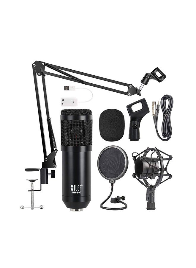 Condenser Microphone Mic Kit With Sound Card B07PRMGLQM Black