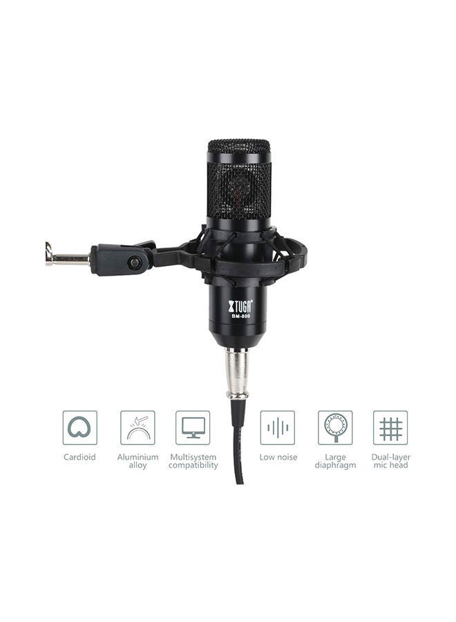 Condenser Microphone Mic Kit With Sound Card B07PRMGLQM Black