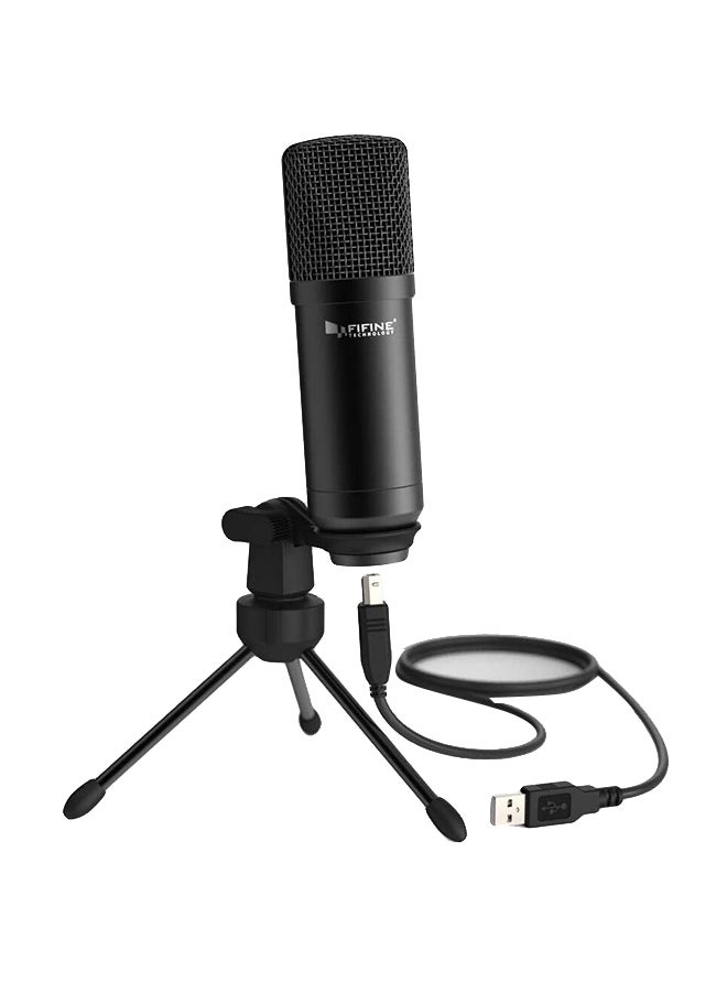 K730 USB Condenser Microphone for Windows PC, Laptop, MAC, PS4 with Cardioid Pattern For Voice Recording, Podcast, Video Conference, YouTube Videos K730 Black
