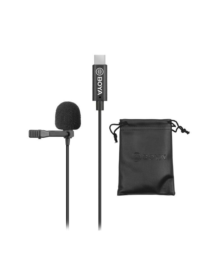 Omnidirectional Single Head Lavalier Lapel Microphone LU-D7774 Black
