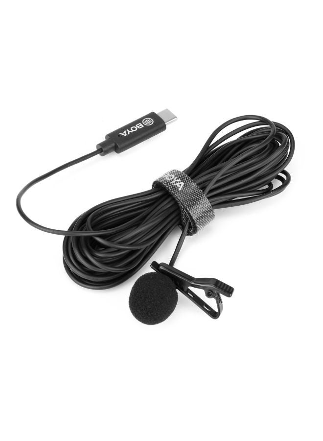 Omnidirectional Single Head Lavalier Lapel Microphone LU-D7774 Black