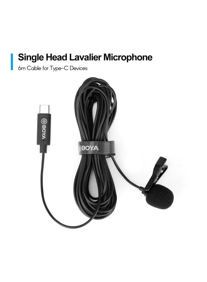 Omnidirectional Single Head Lavalier Lapel Microphone LU-D7774 Black