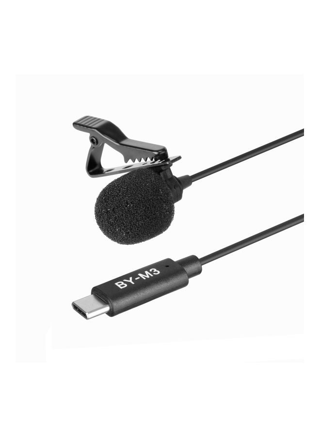 Omnidirectional Single Head Lavalier Lapel Microphone LU-D7774 Black