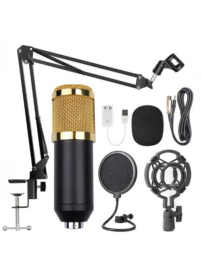 BM800 Professional Suspension Microphone Kit Live Broadcasting Recording Condenser Microphone Set BM-800 gold and black