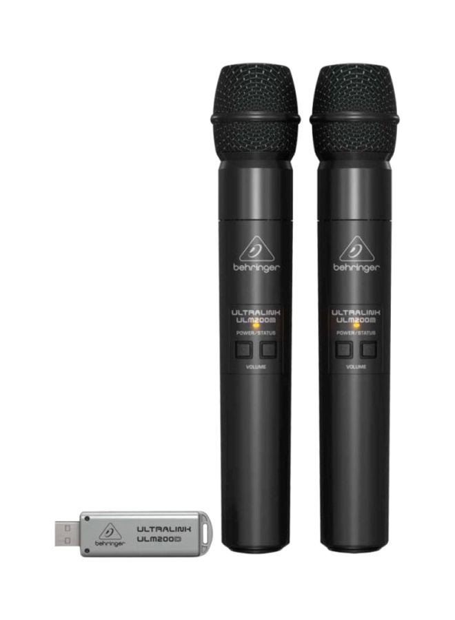 3-Piece Microphones With Dual-Mode USB Receiver Set ULM202USB Black
