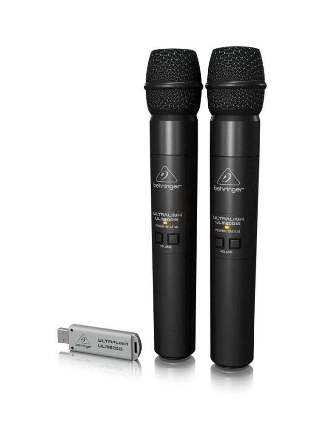 3-Piece Microphones With Dual-Mode USB Receiver Set ULM202USB Black