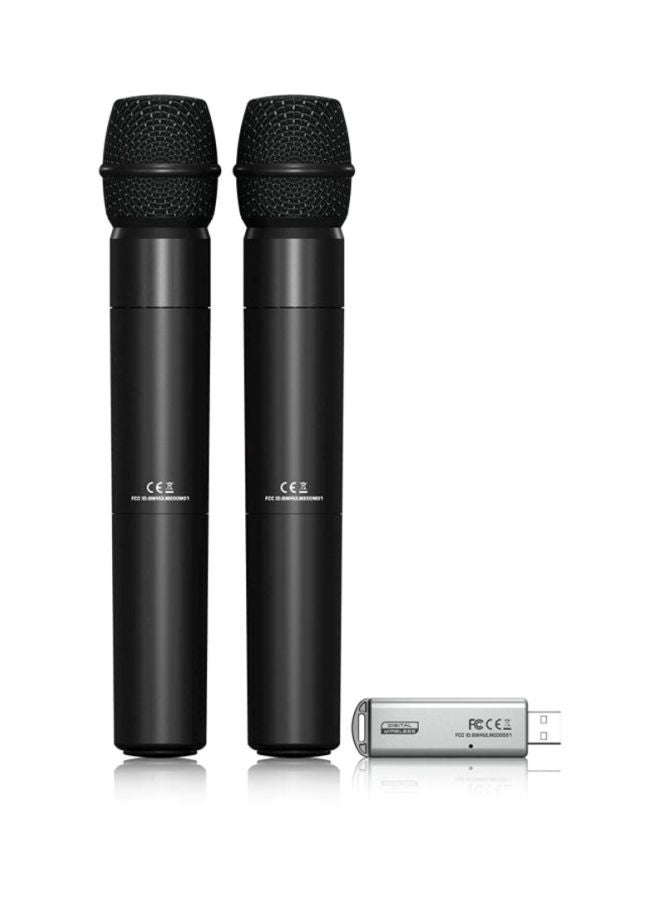 3-Piece Microphones With Dual-Mode USB Receiver Set ULM202USB Black