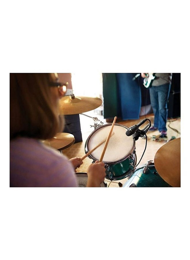 Cardioid Dynamic Snare & Tom Microphone For Musical Instrument Performance Low Frequency Recording & Audio Clarity PGA56-XLR Black