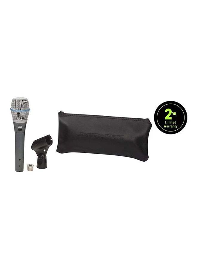 Supercardioid Single-Element Vocal Condenser Microphone for Studio Recording and Live Performances with A25D Mic Clip and Storage Bag BETA 87A black