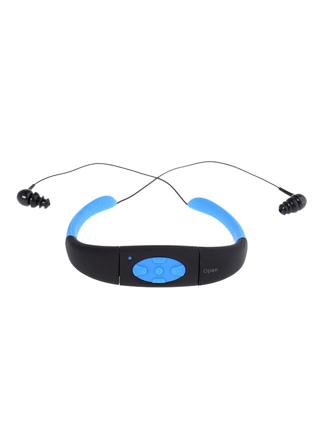 Waterproof In-Ear Neck Band MP3 Player Black/Blue