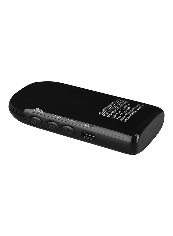 Digital FM Radio Mini Pocket Stereo Receiver V6431 Black