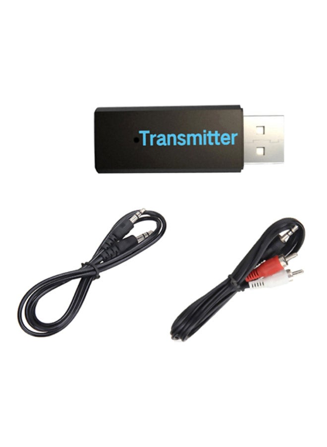 Bluetooth Audio Transmitter Adapter With USB Cable And AUX V5263 Black/White/Red