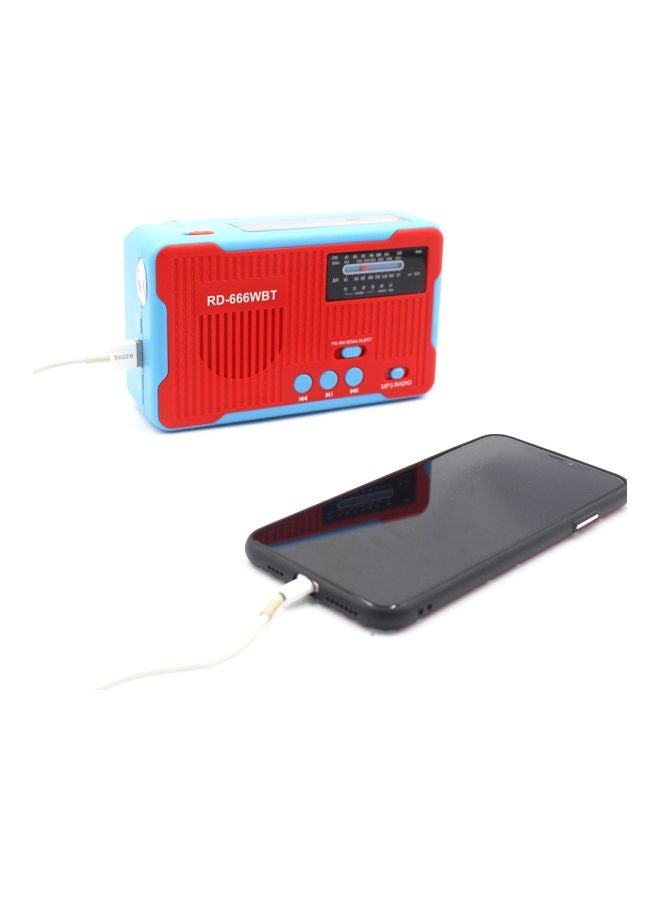 Solar Powered FM Transmitter RD-666T Blue/Red/Silver