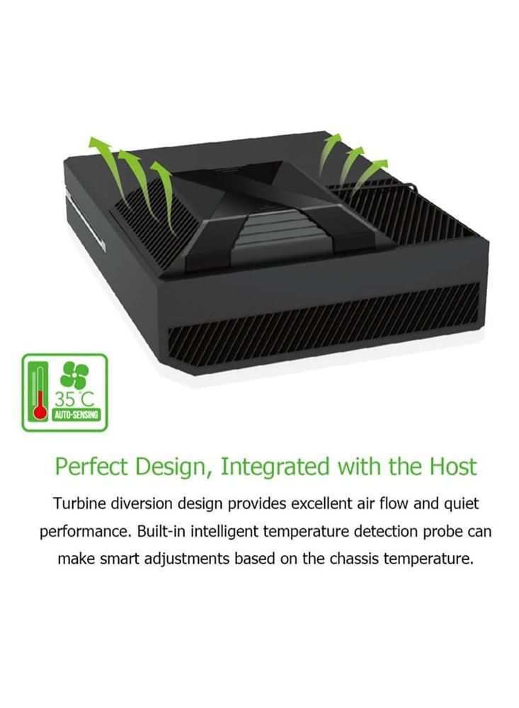 PG-X010 External Cooling Fan USB Power 35 Degree Smart Auto-Sensing Built-in Cooler Temperature Control Fan compatible with XBox One