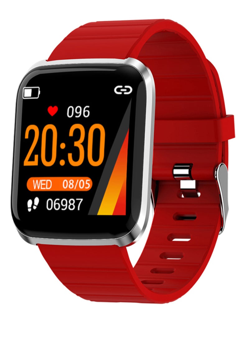 Sport Fitness Tracker Heart Rate Monitor Smartwatch Red