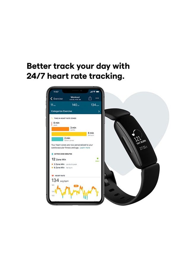 Inspire 2, Health And Fitness Tracker With Free 1-Year Fitbit Premium Trial, 24/7 Heart Rate And Upto 10 Days Battery Black