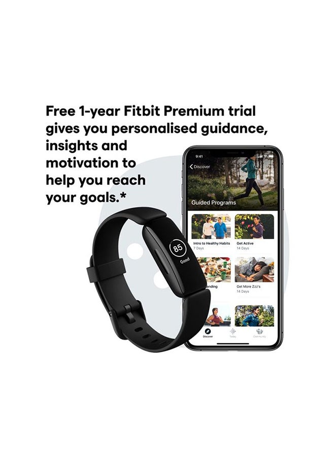 Inspire 2, Health And Fitness Tracker With Free 1-Year Fitbit Premium Trial, 24/7 Heart Rate And Upto 10 Days Battery Black