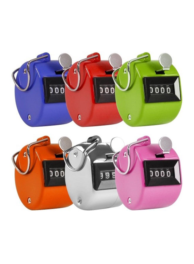 6-Piece Hand Held Tally Counter Multicolour