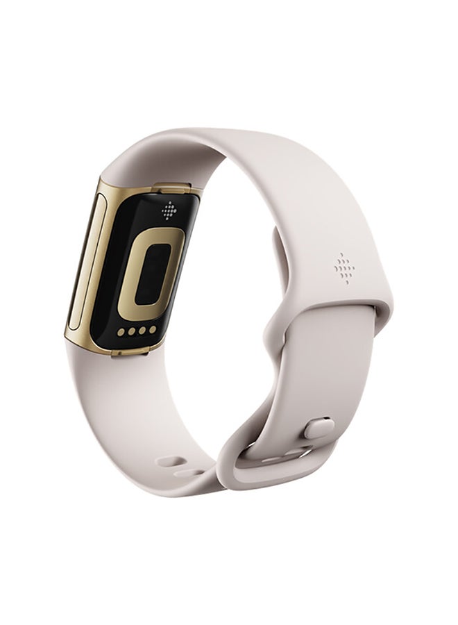 Charge 5 With Advanced Fitness + Health Tracker With Tools For Heart Health Stress Management And Daily Readiness Score Lunar White/Soft Gold Stainless Steel