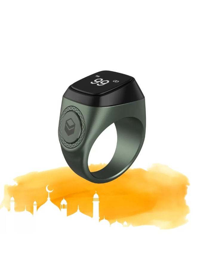 Smart Tasbih Zikr Aluminium Ring - Dark Green - 18mm