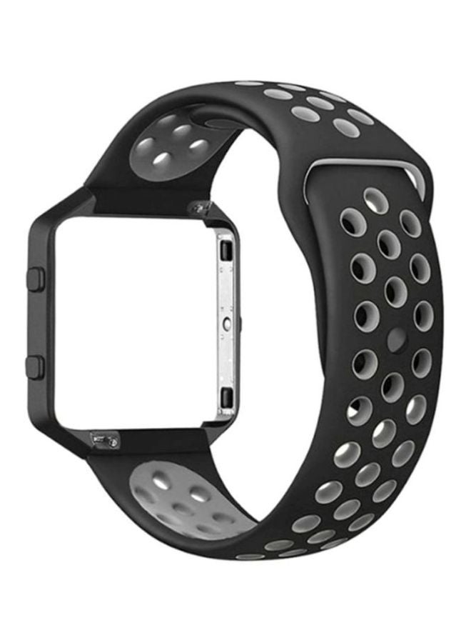 Silicone Band For Fitbit Blaze 23 mm Grey/Black