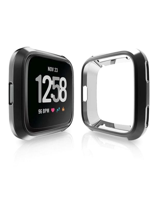 Ultra-Thin Protective Case Cover For Fitbit Versa Black/Silver