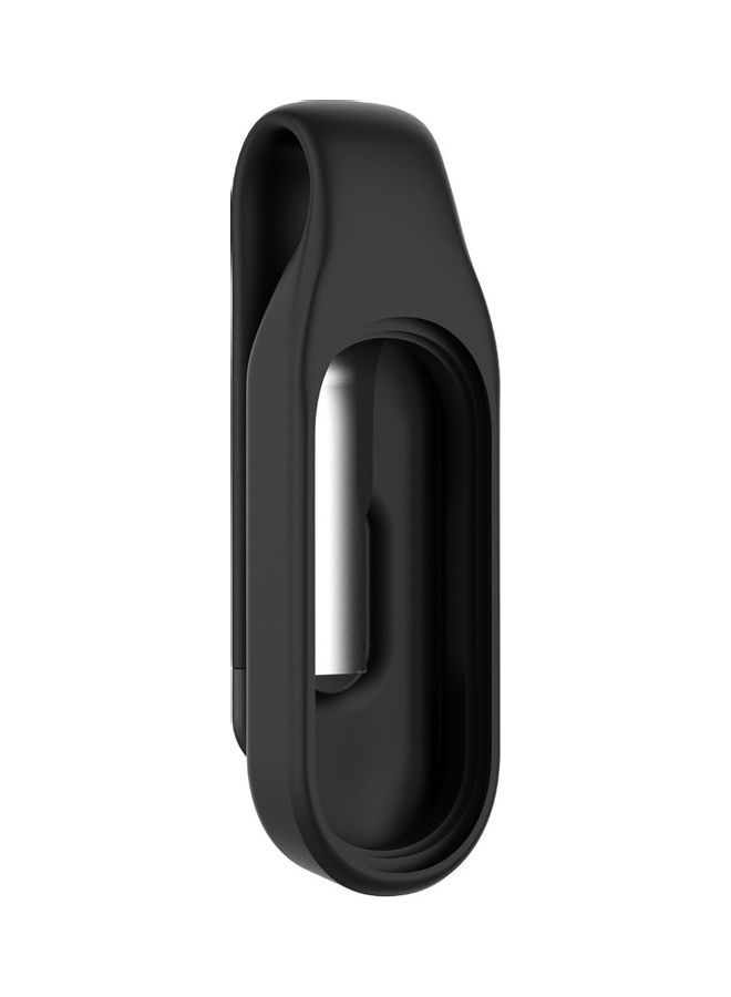 Replacement Clip Type Strap Protective Case for Xiao-mi Mi Band 3/4 Bracelet Black