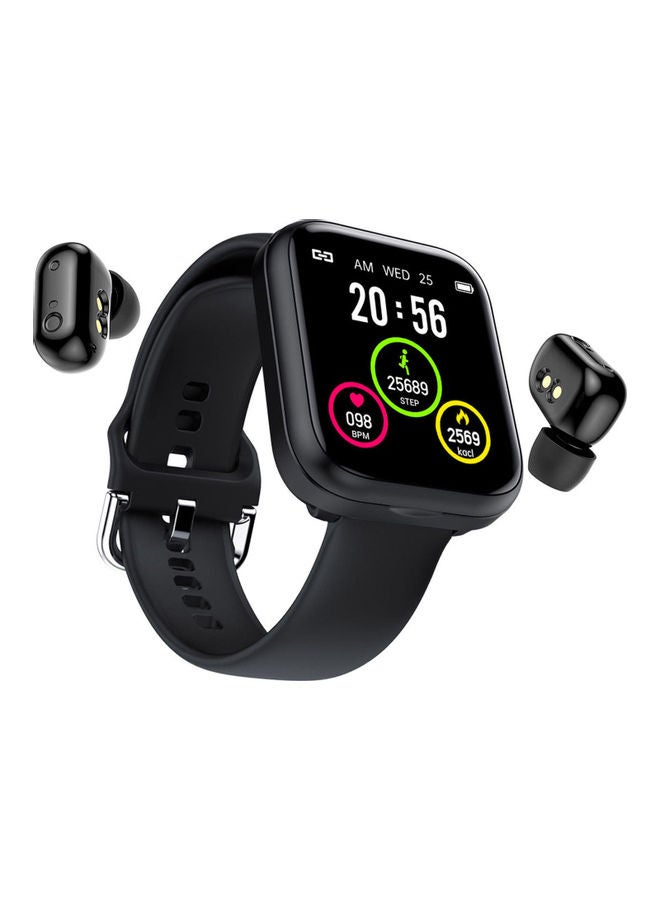 X5 2 Fitness Tracker Smart Watch with Wireless Earbuds Black