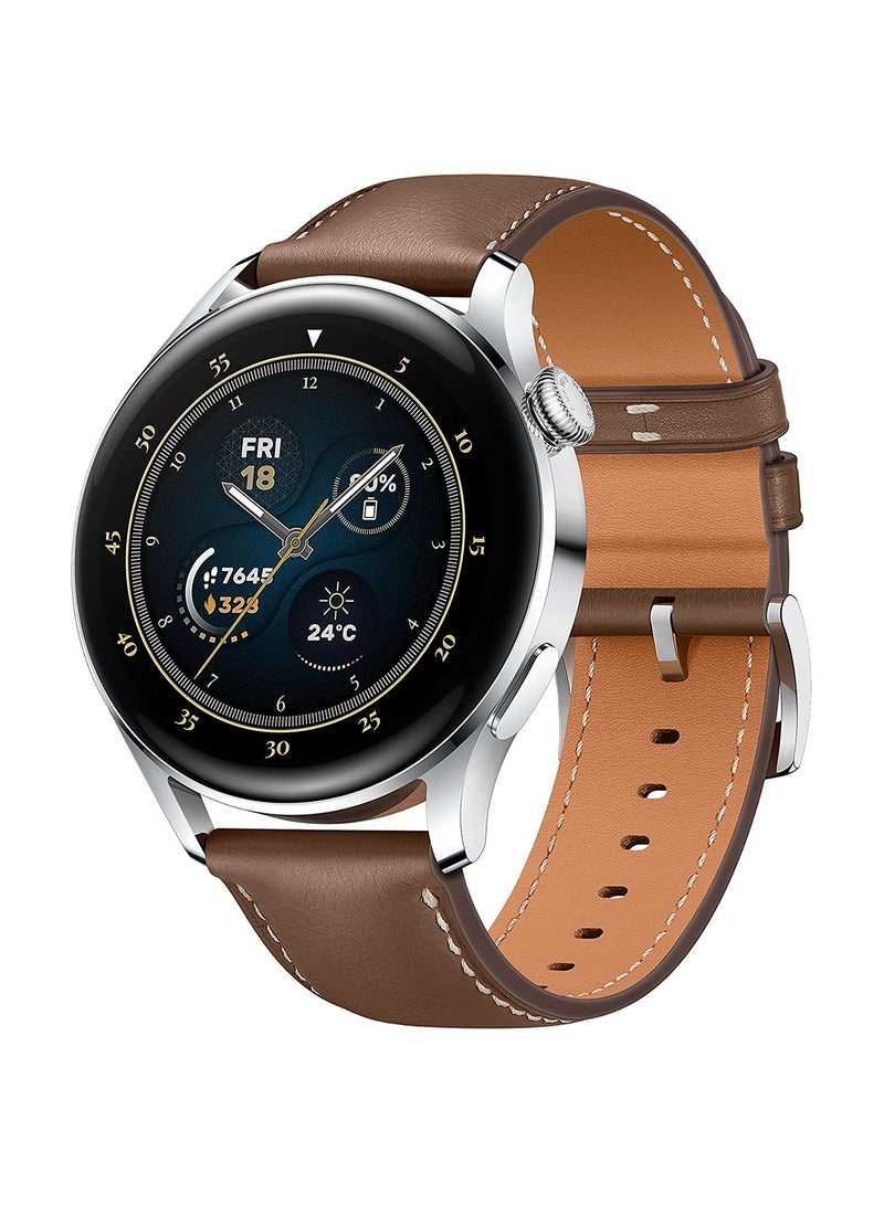 Watch 3 Classic 4G SmartWatch eSIM Cellular All-day SpO2 monitoring Stainless Steel Brown 3-Classic