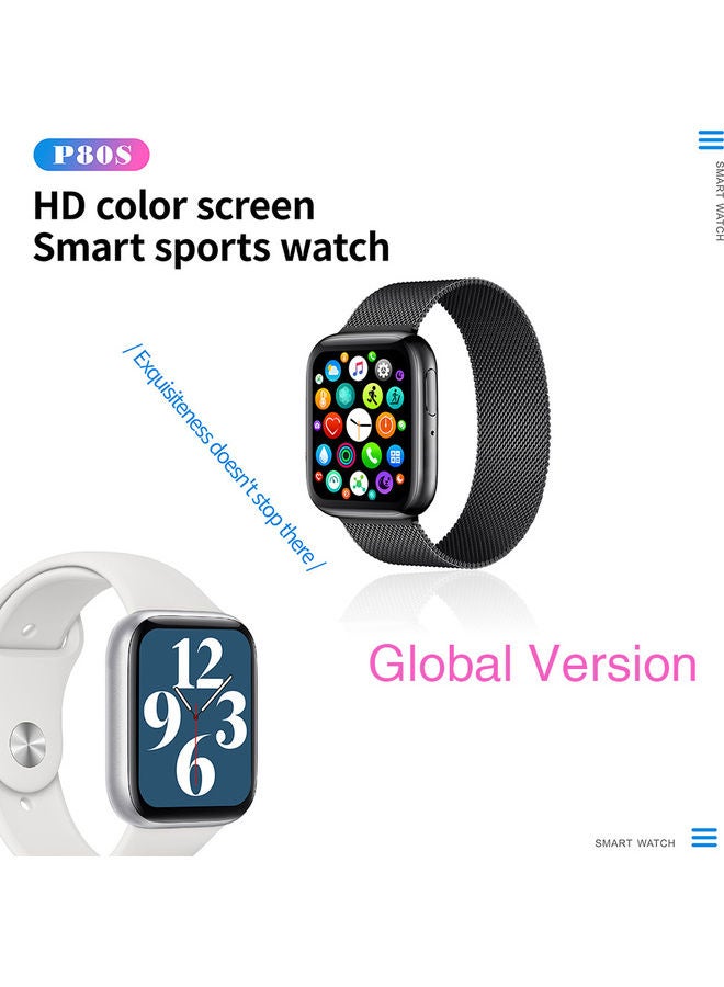 P80S Global Version Smart Watch  1.6'' IPS Screen Fitness Tracker Rose Gold