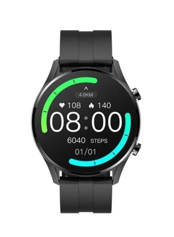 IMILAB SMART WATCH , 3D SCREEN , 1.32 INCH , 46MM , FITNESS TRACK , IP68 , 30D BATTERY , 13 SPORT MODES , 24H HEART RATE , SpO2 360X360 PIXEL + 2STRAPS BLK+RD ESW-W12-B-BR BLACK