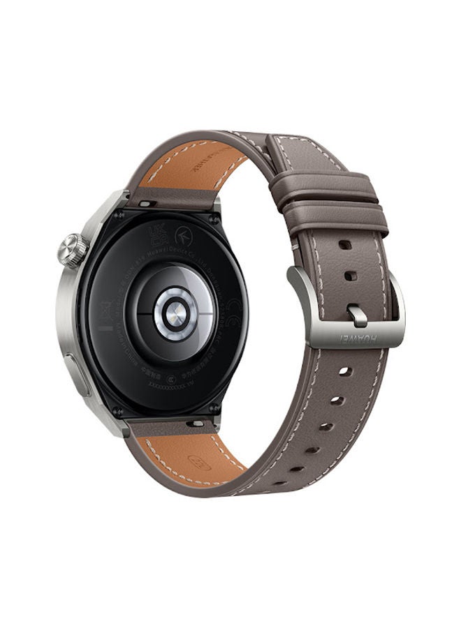 GT 3 Pro Smart Watch Odin Classic Titanium Case with Leather Strap And Free Buds Grey