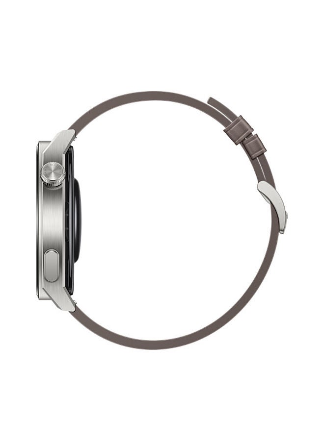 GT 3 Pro Smart Watch Odin Classic Titanium Case with Leather Strap And Free Buds Grey