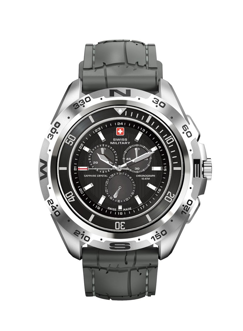 Swiss Military Dom Smartwatch:Call Features,Sports TrackingHeart Rate/Blood Pressure/Oxygen Level Monitoring, Magnetic Charging Base, 5-7 Days Battery Life Compatibility: iOS/Android - Grey
