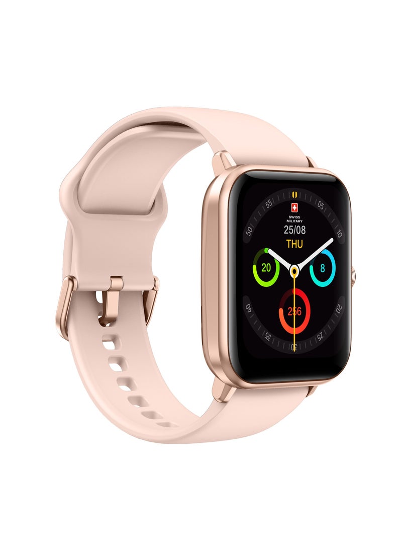 Alps Smart watch,100 Songs Storage, Heart Rate/Stress/BP/Oxygen level Monitoring, Water Resistance: IP67, Battery Life 5to7 Days, Compatibility: IOS/Android-Pink