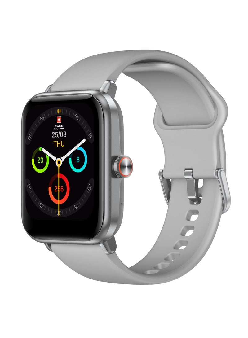 Alps Smart watch,100 Songs Storage, Heart Rate/Stress/BP/Oxygen level Monitoring, Water Resistance: IP67, Battery Life 5to7 Days, Compatibility: IOS/Android- Grey