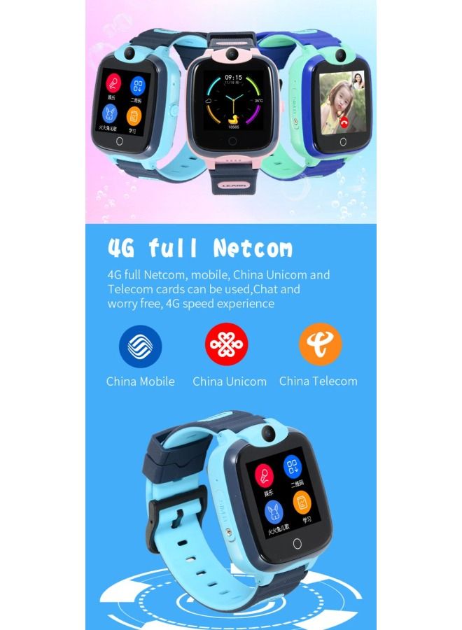4G Sim Card GPS Waterproof  HD Camera  FOR Kids Smart Watch Blue