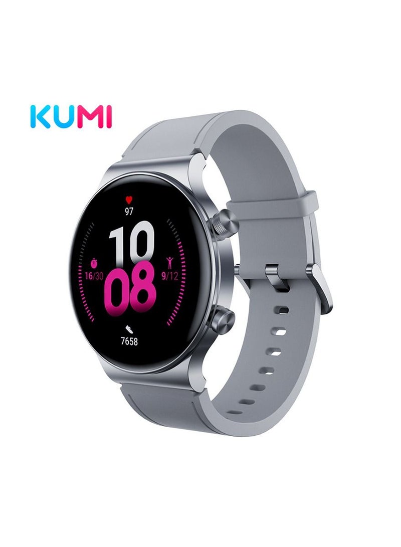 KUMI GT5 Pro Smartwatch 1.32'' HD Screen with Bluetooth Call Multiple Sport Modes Heart Health SpO2 Measurement - Sliver
